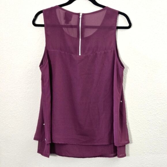 Bobeau Women’s Plum Blouse Size Large Mother Of Bride Plumcore Soft Glam Event - Picture 2 of 8